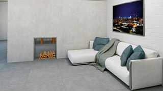 Wohnzimmer mit keramischen Fliesen, Keramik Orion AG & Co. KG