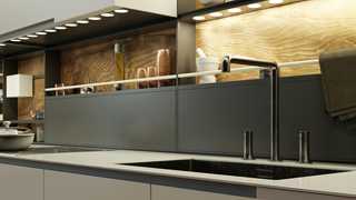 Moderne Küchenrückwand mit HPL-Platte, Gutta